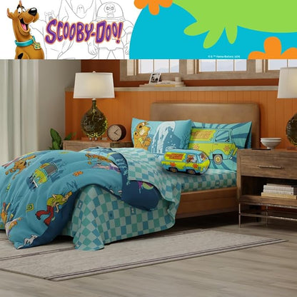 Franco Scooby Doo Scoobtober Bedding 7 Piece Super Soft Reversible Comforter and Sheet Set with Sham, Queen, (Officially Licensed Product)