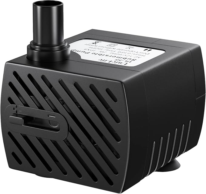 Uniclife Pet Replacement Pump 60 GPH 2W 2ft High Lift Quiet Pump for Smart Pet Fountains 12 V Compact Submersible Water Pump with 120 V Converter Adaptor for Nano Fish Tanks Bowls Up to 5 Gallons