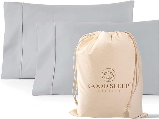 1000 TC Light Gray King Pillowcases Set of 2 100% Egyptian Cotton Pillow Cases with Long Staple Cotton & Sateen Weave, Silky Soft Hotel - Like Bed Pillow Covers for Comfy Sleeping, Snug Fit