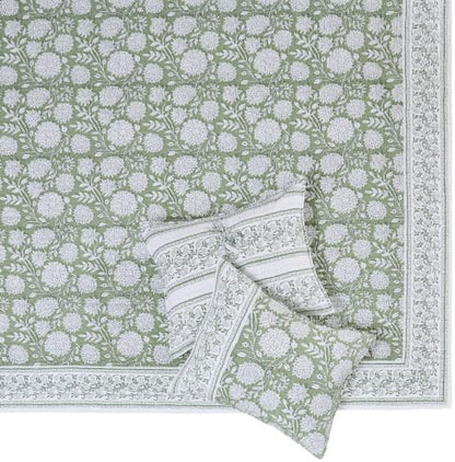 Levtex Home – Adare Sage Bedspread Set – Twin Bedspread (80x106in.) and 1 Standard Sham (20x26in.) – Floral Botanical Design – Sage and White – Reversible – Cotton