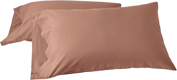 Organic Crinkled Percale Pillowcase Set/2 King Praline