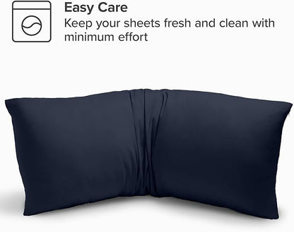 Bare Home Microfiber Body Pillow Cover - Ultra Soft - Cooling Pillowcase - Double Brushed - Pillowcase with Zipper Closure - Easy Care (20''x54'' Body Pillow Cover, Midnight Blue)