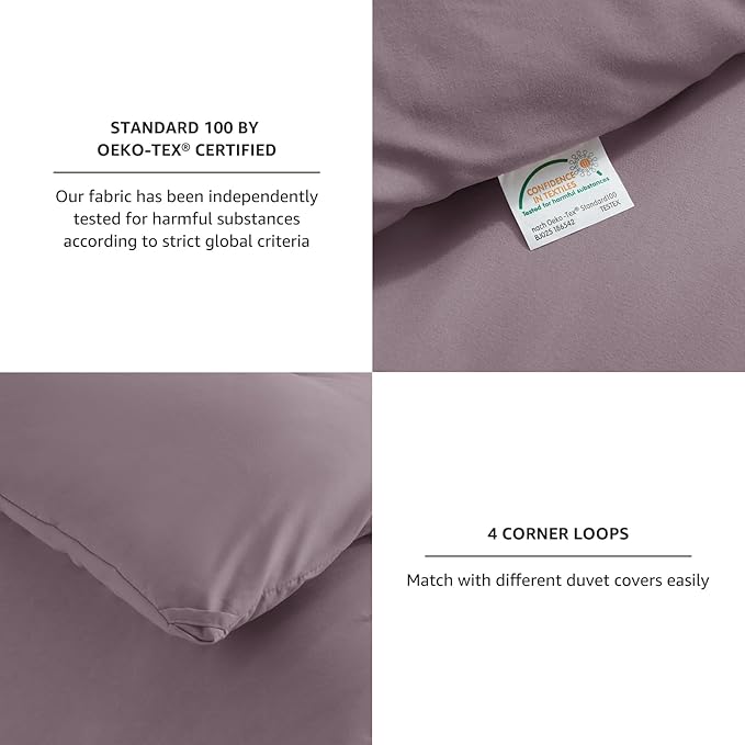 CozyLux Twin/Twin XL Comforter Set Dusty Purple, 2 Pieces Twin Extra Long Solid Breathable Bedding Sets College Dorm, Grayish Purple Luxury Bed Set with Down Alternative Comforter and 1 Pillowcase