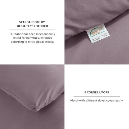 CozyLux Full Size Comforter Set Dusty Purple, 3 Pieces Solid Breathable Bedding Sets, Grayish Purple Luxury Lightweight Soft Bed Set with Down Alternative Comforter and 2 Pillowcases for All Seasons