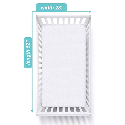 American Baby Company 2 Pack Waterproof Fitted Crib Mattress Protector 52" x 28" - Quilted, Noiseless, Soft & Breathable Crib & Toddler Mattress Pad Cover