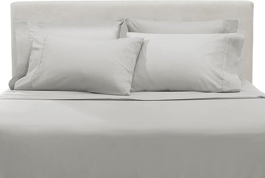 Clara Clark Queen Sheets, 6 Piece Set - Hotel Luxury Sheets for Queen Size Bed, Super Soft Bedding Set, Silver