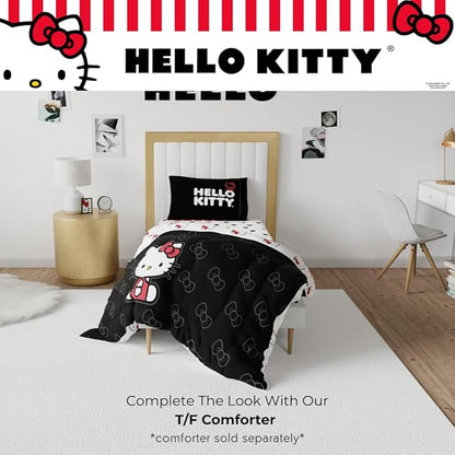 Collectibles Hello Kitty Polka Dot Bedding Super Soft Microfiber 3 Piece Twin Sheet Set, (Officially Licensed Product) by Franco