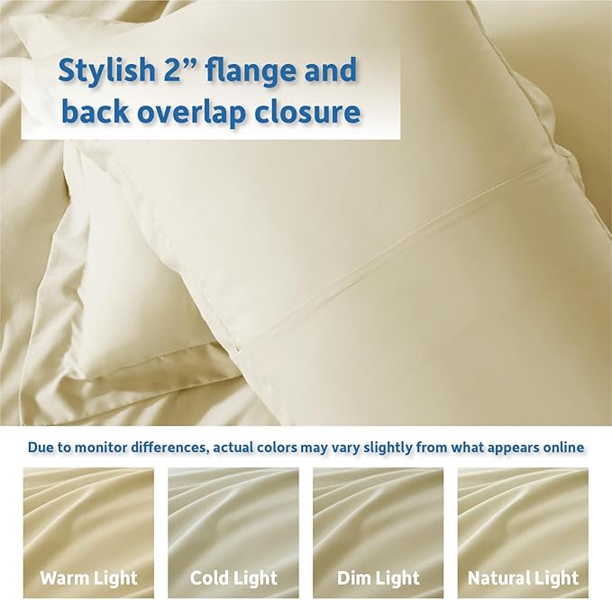 Nestl Vanilla Yellow California King Duvet Cover Sets - Soft Double Brushed Cal King Duvet Cover, 3 Piece, with Button Closure, 1 Duvet Cover 104x98 inches and 2 Pillow Shams