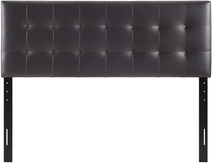 Modway Lily Tufted Faux Leather Upholstered King Headboard in Brown