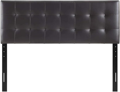 Modway Lily Tufted Faux Leather Upholstered King Headboard in Brown