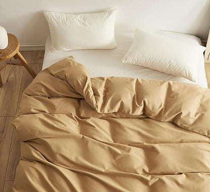 Luxlovery Champagne Beige Comforter Set King Light Champagne Bedding Comforter Set Dark Beige Solid Soft Breathable Blanket Quilts 3 Piece Taupe King Size Bedding Set