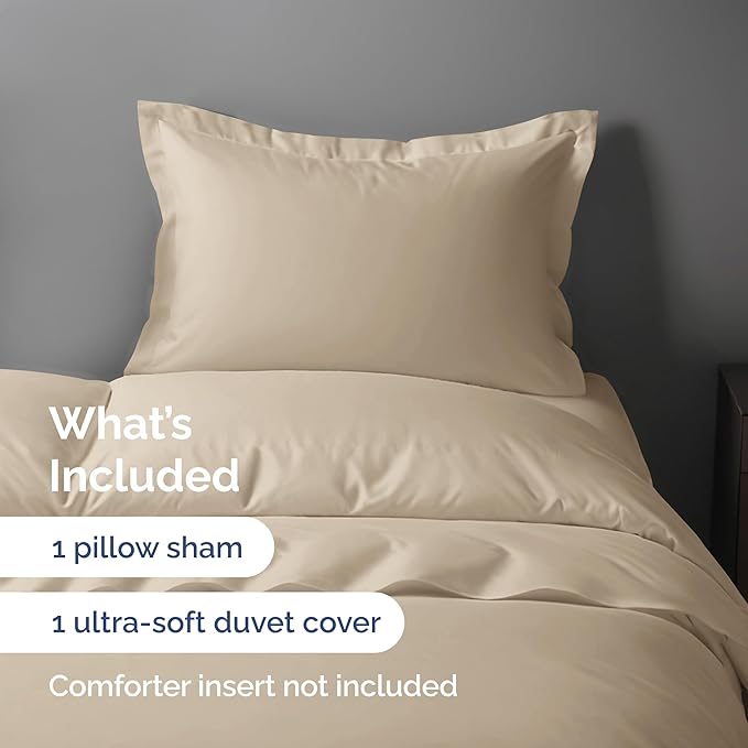 Duvet Cover Twin/Twin XL Size Set - Extra Soft Twin/Twin XL Duvet Cover 68" x 90" with 1 Pillow Sham - Hotel Luxury, Easy Care, Fade Free w/ Zipper Closures & Ties - Comfy, Cozy & Breathable (Wheat)