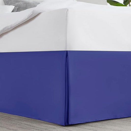 Nestl Royal Blue Full XL Bed Skirt - Full XL Size Bed Skirt 14 Inch Drop - Brushed Microfiber Bed Skirts - Hotel Quality Pleated Bed Skirt - Shrinkage & Fade Resistant