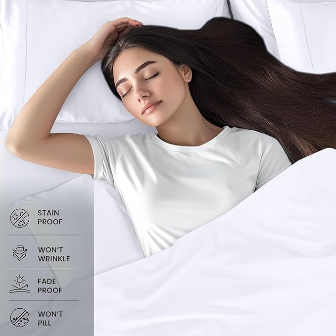 Utopia Bedding Full Bed Sheets Set - Pack of 2 Sheet Sets - Perfect for Spa, Hotel, & Guest Bedroom - Brushed Microfiber - Shrinkage and Fade Resistant - Easy Care (White)