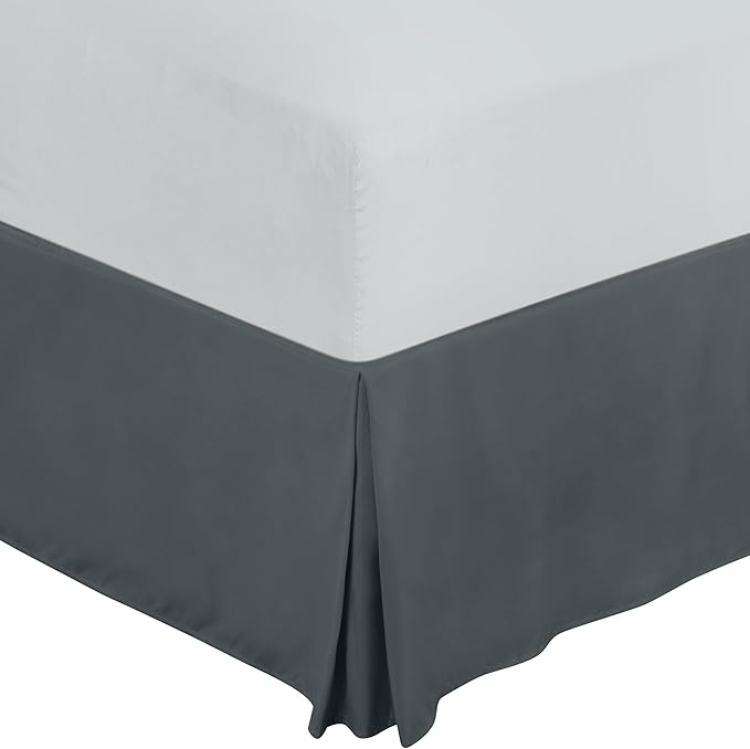 Utopia Bedding Full Bed Skirt - Soft Quadruple Pleated Ruffle - Easy Fit with 16 Inch Tailored Drop - Hotel Quality, Shrinkage and Fade Resistant (Full, Grey)