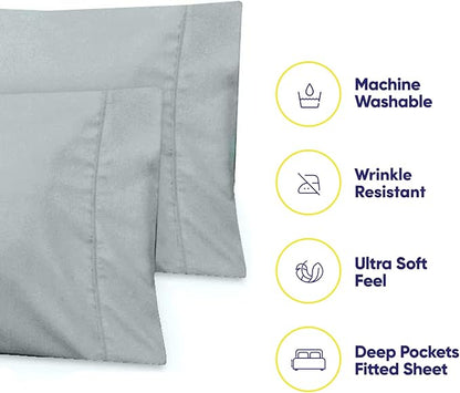 King Size Bed Sheets - 6 Piece 1500 Supreme Collection Fine Brushed Microfiber Deep Pocket King Sheet Set Bedding - 2 Extra Pillow Cases, Great Value, King, Porclain Blue