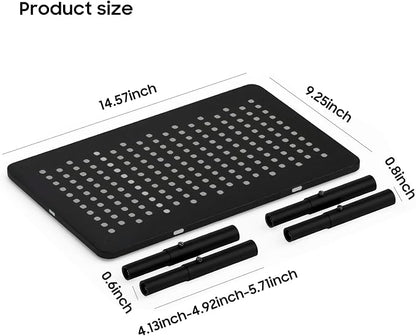 W‌SOWX Adjustable Automatic Cat Feeder Stand, Elevated Cat Food Stand,Black | Lifted Cat Food Table Station,Raises Feeder/Bowls by 4.1"/4.9"/5.7",Relieves Spine and Joints Noticeably on Pets-Sturdy Metal