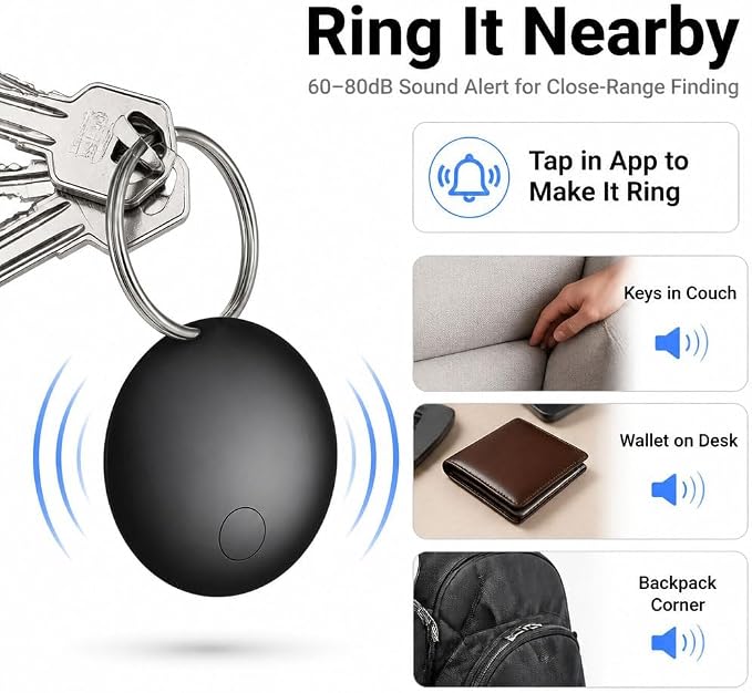 GPS Tracker for Vehicles No Monthly Fee (Android Only) - 4 Pack | Mini Car Tracker Tag, Tracking Devices, Hidden Compatible with Google's Find Hub for Pet, Car, Key, Luggage