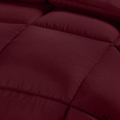 Utopia Bedding Comforter Duvet Insert, Quilted Comforter with Corner Tabs, Box Stitched Down Alternative Comforters Twin Size (Burgundy)