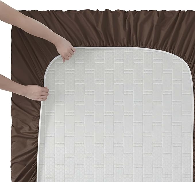 Clara Clark Cal King Sheets, 6 Piece Set - Hotel Luxury Sheets for Cal King Size Bed, Super Soft Bedding Set, Cal King Size, Chocolate Brown