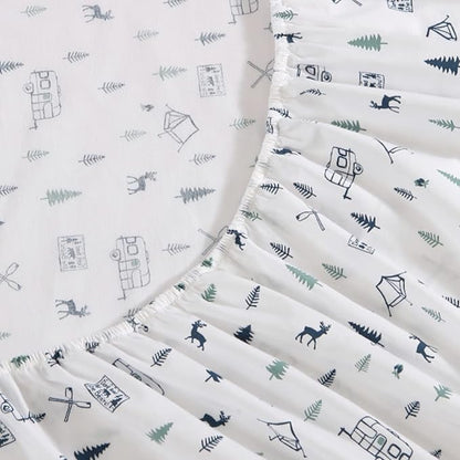 Eddie Bauer Home | Percale Collection Sheet Set-100% Cotton, Crisp & Cool, Lightweight & Moisture-Wicking Bedding, King, Campout