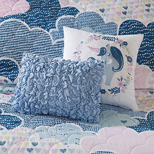 Intelligent Design Kids Cotton Playful Blue Queen Quilt Set, 5pc
