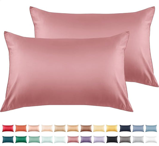 Warmstar Cotton Pillow Cases King Size Set of 2, 600 Thread Count Pillowcases 20x36 Inches, Soft Long Staple Cotton Pillowcases Breathable with Envelope Closure,Lotus Pink