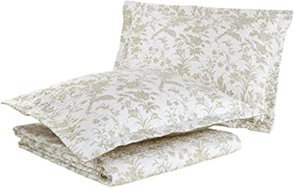 Laura Ashley - Twin Quilt Set, Soft Cotton Bedding with Reversible Design, Medium Weight for Year Round Use, 2 Piece Bed Set with Matching Pillowcase (Amberley Beige)