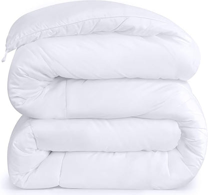 Utopia Bedding Comforters California King Size, All Season Duvet Insert, Down Alternative Box Stitched Bed Comforter with Corner Tabs, Machine Washable (White)