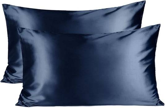 Yanibest Satin Pillowcase, Silk Pillow Cases for Hair and Skin with Zipper, Queen Pillow Cases Set of 2 for 20"x30", Exquisite Packaging for Women Men