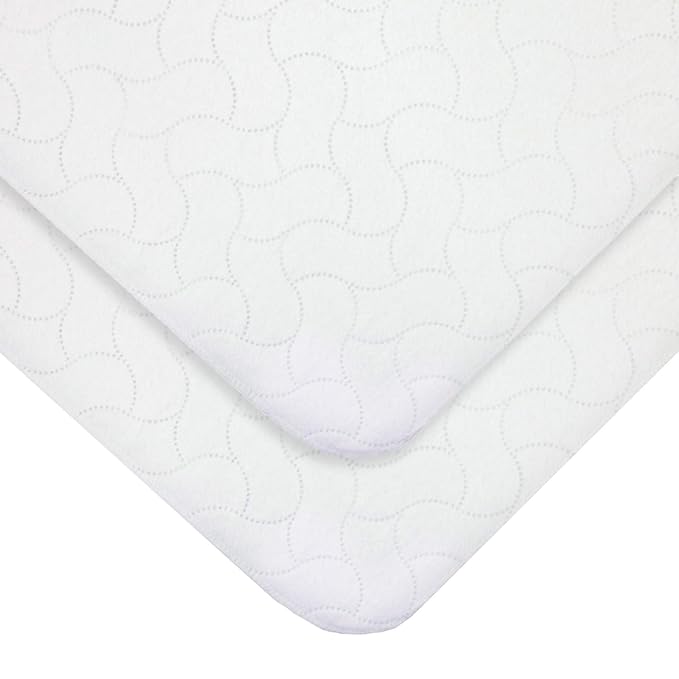 American Baby Company 2 Pack Waterproof Quilt-Like Flat Reusable Multi-use Protective Mattress Pad Cover for Babies, Adults and Pets, White, 27"x36"