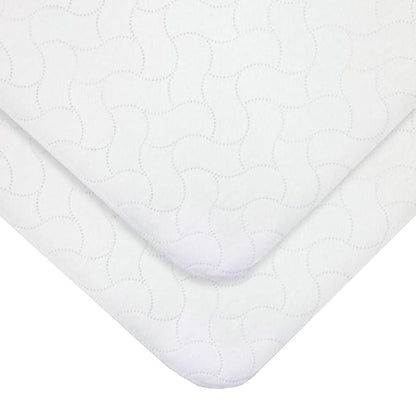 American Baby Company 2 Pack Waterproof Quilt-Like Flat Reusable Multi-use Protective Mattress Pad Cover for Babies, Adults and Pets, White, 27"x36"