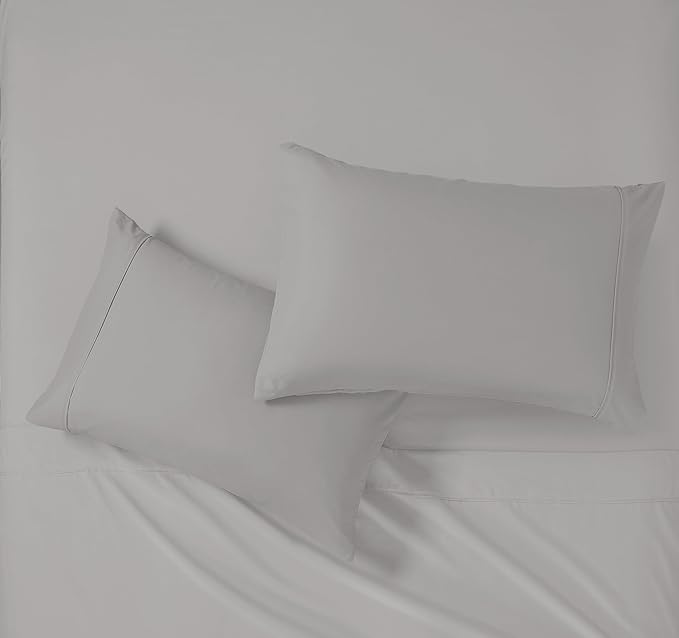 Modern Threads Soft Microfiber Solid Sheets - Luxurious Microfiber Bed Sheets - Includes Flat Sheet, Fitted Sheet with Deep Pockets, & Pillowcases Vapor Blue Queen