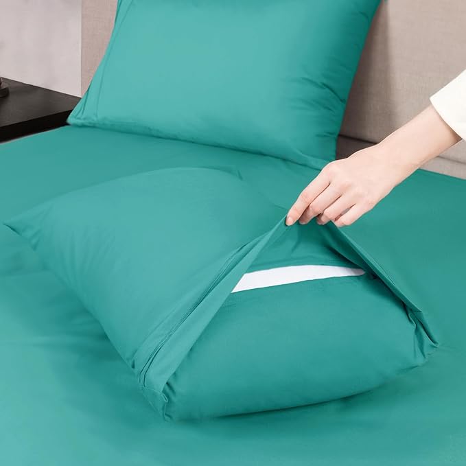 Mejoroom Twin XL Sheet Set - Hotel Luxury Microfiber Sheet & Pillowcase Sets Fits College Dorm Room Mattress - Soft, Breathable, Wrinkle & Fade Resistant - 3 Piece (Teal)