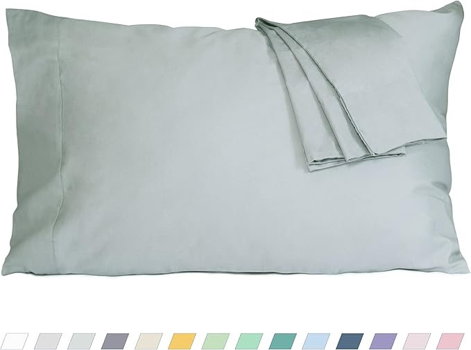 Pillow Cases, King Size Cotton Percale Weave Pillowcases, Pre-Shrunk Breathable and Hypoallergenic Pillowcases, Set of 2 (2 Piece King 20 Inch x 40 Inch, Storm Gray)