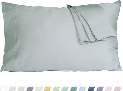Pillow Cases, King Size Cotton Percale Weave Pillowcases, Pre-Shrunk Breathable and Hypoallergenic Pillowcases, Set of 2 (2 Piece King 20 Inch x 40 Inch, Storm Gray)
