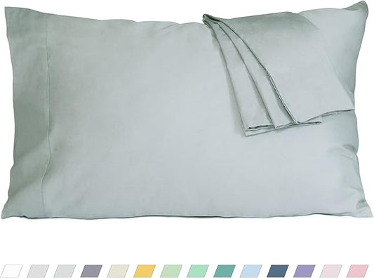 Pillow Cases, King Size Cotton Percale Weave Pillowcases, Pre-Shrunk Breathable and Hypoallergenic Pillowcases, Set of 2 (2 Piece King 20 Inch x 40 Inch, Storm Gray)