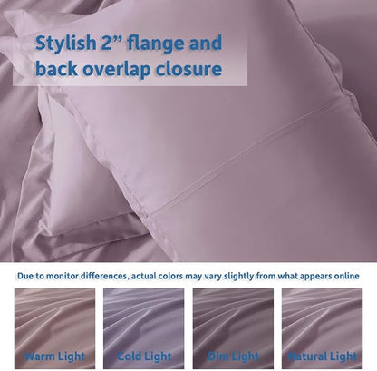 Nestl Twin Duvet Cover Set - Soft Double Brushed Dusty Purple Duvet Cover Twin XL, 2 Piece, with Button Closure, 1 Duvet Cover 68x90 inches and 1 Pillow Sham