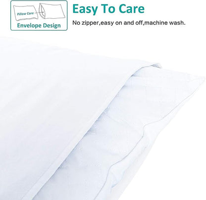 NTBAY King Pillowcase Set - 2 Pack Brushed Microfiber 20x40 Pillowcases - Soft, Wrinkle-Free, Fade-Resistant, Stain-Resistant, White Pillowcases with Envelope Closure - 20x40 Inches, White