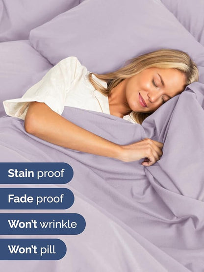 Extra Deep Queen Sheet Set - 6 Piece Breathable and Cooling Sheets - Hotel Luxury Bedding for Women, Men, Kids & Teens - Easy Secure Fit - Soft and Wrinkle Free - Extra Deep Pockets - Light Lavender