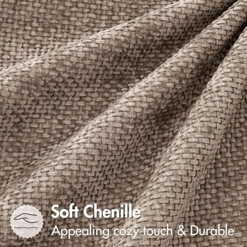 MIULEE Dercorative Lumbar Throw Pillow Covers 12x20 Inch Light Khaki 2 Pack