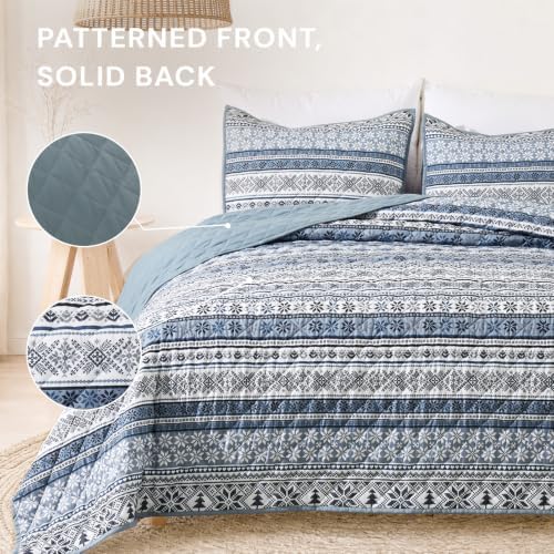 WRENSONGE Boho King Quilt-Bohemian Quilts King Size Quilt Bedding Set