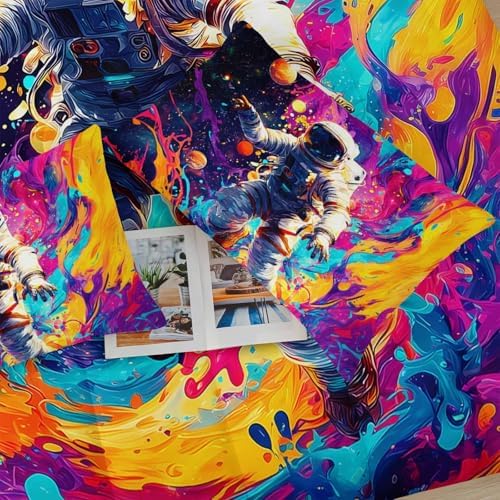 Astronaut Galaxy Comforter King Size,Astronaut Galaxy Kids Comforter Set,3Pcs Bedding Set Printed Comforter with 2 Pillowcases,Down Alternative,Soft and Lightweight,for All Seasons