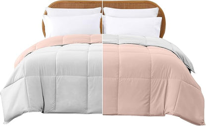 Modern Threads Down Alternative Reversible Comforter Blush/White King