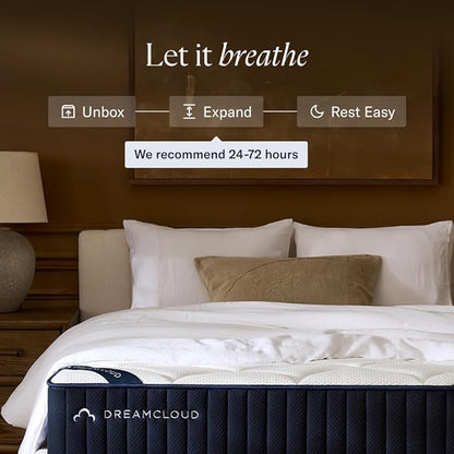 DreamCloud Luxe 14" Twin XL Mattress - Luxury Hybrid Gel Memory Foam - 365 Night Trial - Back Pain Relief - Fiberglass Free - Forever Warranty - Mattress in a Box - CertiPUR-US Certified