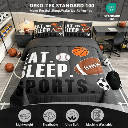 Feelyou Sports Comforter Set Toddler Size for Kids Boys Girls