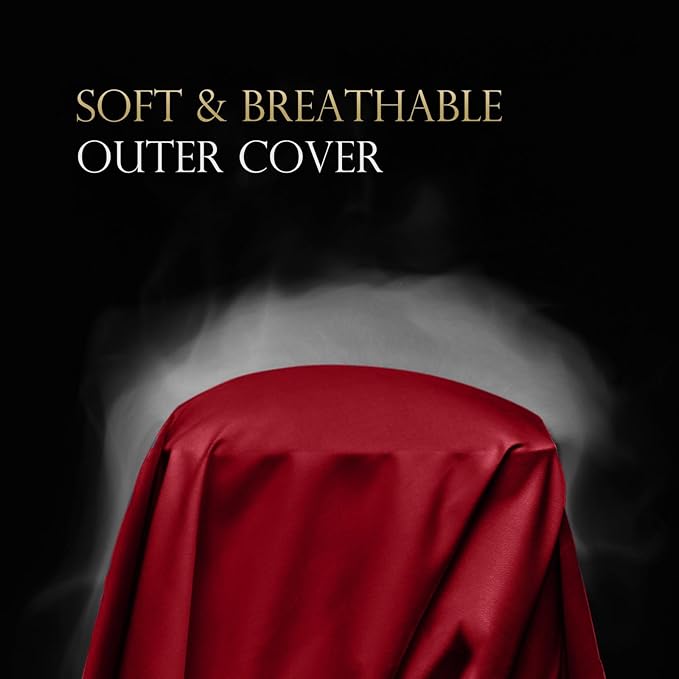Cooling Side Sleeper Pillow Cases - Curved Rayon Derived from Bamboo Pillowcase Cover- Breathable Silky Soft Pillowcase for Hot Sleepers Hair and Skin, King Size 1 Piece, 20 * 36 Inches Red