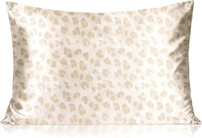 Yanibest 2 Pack Leopard Satin Pillowcase, Silk Pillow Cases for Hair and Skin with Zipper, Standard Pillow Cases Set of 2 for 20"x26", Exquisite Packaging for Women Men
