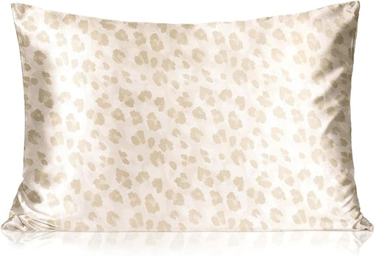 Yanibest 2 Pack Leopard Satin Pillowcase, Silk Pillow Cases for Hair and Skin with Zipper, Standard Pillow Cases Set of 2 for 20"x26", Exquisite Packaging for Women Men