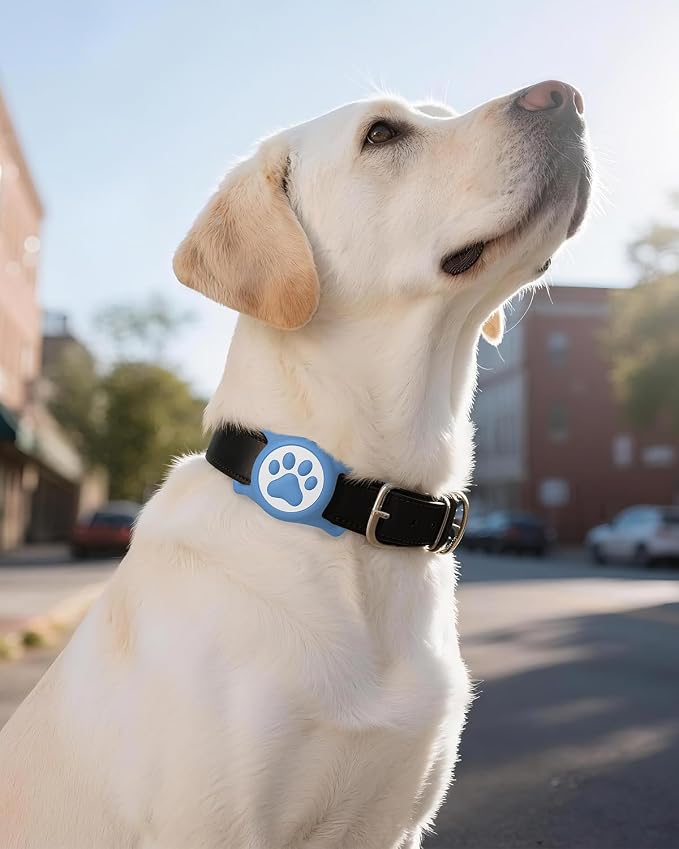 IP68 Waterproof Dog AirTag Holder for Dog Collar, Soft, Stretchy Silicone | Full-Body Protection, Easy Tool-Free Installation, Quiet, No-Dangle Fit, Lightweight, Fits Dog & Cat Collars of All Widths